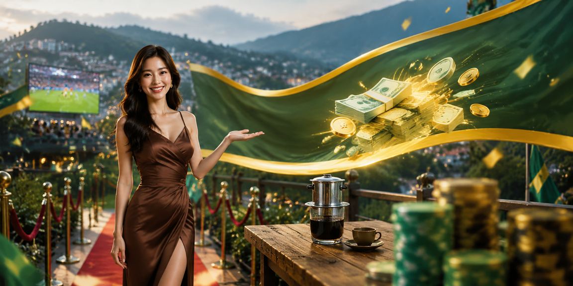 Người dùng tại quán cà phê Sa Pa kiểm tra điểm thưởng và cashback trên điện thoại